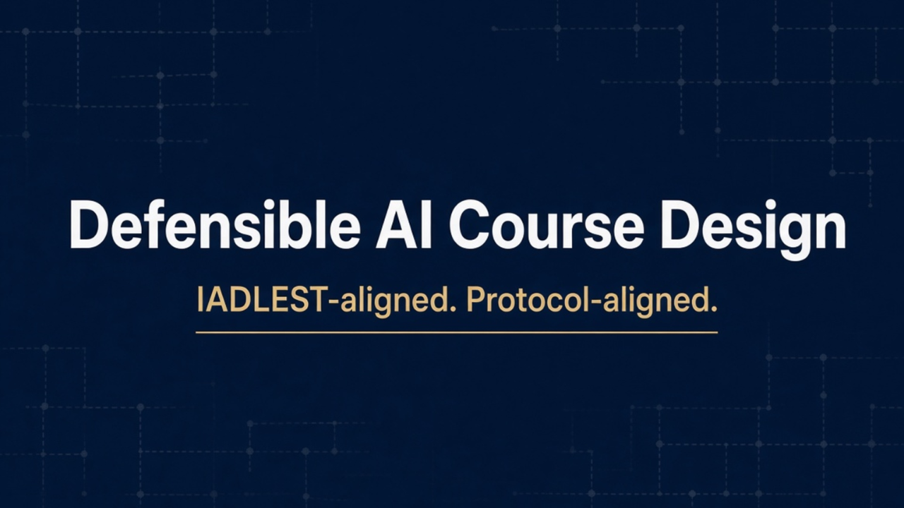 Defensible AI Course Design — IADLEST-aligned. Protocol-aligned.