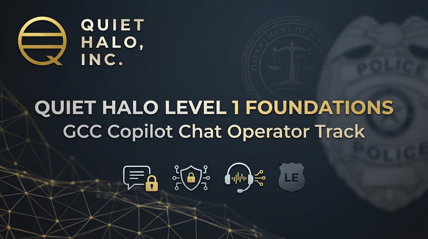 Quiet Halo Level 1 Foundations — GCC Copilot Chat Operator Track